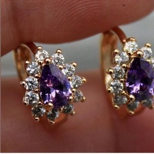 18 k gold filled Amethyst Earrings